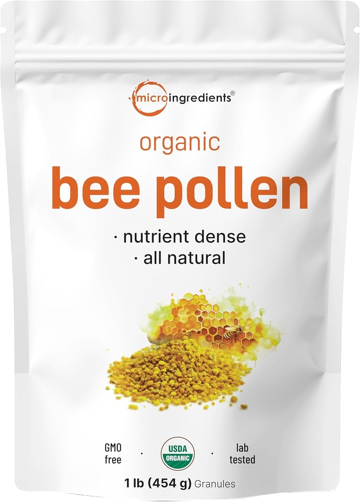 Micro Ingredientes Contaminación de abejas orgánicas Granules, 1 lb  sometida a cosechas frescas, crudas y naturales Superalimentos tóxicos ricos en vitaminas B, minerales, proteínas " antioxidantes  durable Keto, non-GMO