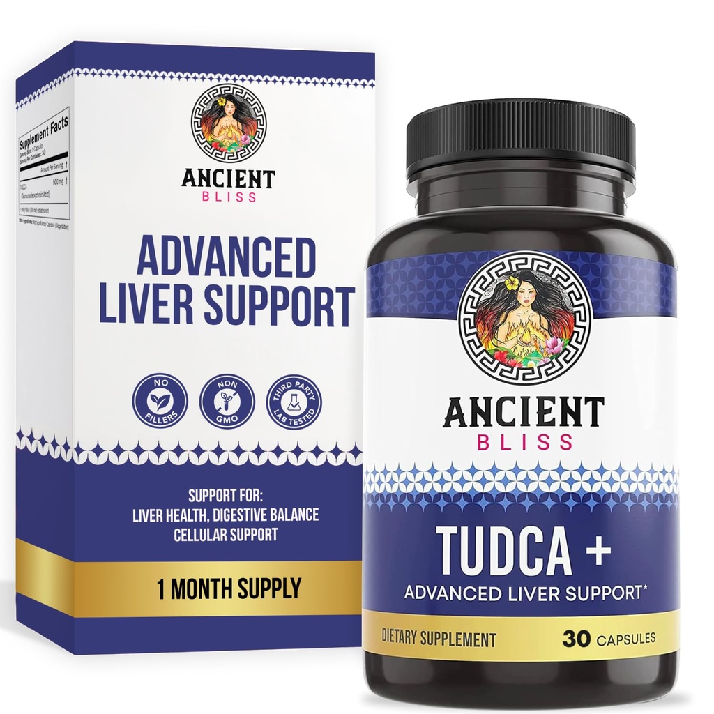 Antigua Bliss Tudca 500mg, 30 Capsules (Acido Tauroursodeoxycholic) - Bile Salts Liver Support Supplement, Natural Bitter Taste- Vegan Friendly, Non GMO, Gluten Free Capsules (30 Capsules (Pack of 1))