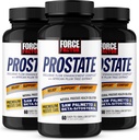 FORCE FACTOR Prostate, 3-Pack, Saw Palmetto y Beta Sitosterol Suplemento para Hombres, Apoyo a la Salud de la Prostata, Soporte de Tamaño, Alivio urinario, Control de la vejiga, Reducir la orina nocturna, 180 Softgels