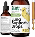 Bombas de soporte para perros - Suplementos de salud respiratorios - Hoja de Mullein & Echinacea Herb for Lungs - Vitaminas y Suplementos para perros líquidos - Tintura libre de azúcar - 4 fl oz