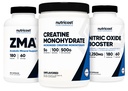 Nutricost Creatine 500 Grams, Nitric Oxide 180 Capsules, and ZMA 180 Capsules Bundle