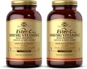 SOLGAR Ester-C Plus 1000 mg Vitamina C (Complejo de Ascorbate) - 180 Tabletas, Pack de 2 - Gentle & Non Acidic - Apoya la salud respiratoria superior - No GMO, Gluten Gratis - 360 Total Serviciones