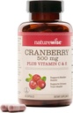NatureWise Cranberry Pills for Women - Extract Equal to 12,500mg* Suplemento de arándano + Vitamina C & E - Cleaning Urinary Tract & Bladder - Vegano, no GMO, sin azúcar - 60 cápsulas [1-Mes de suministro]
