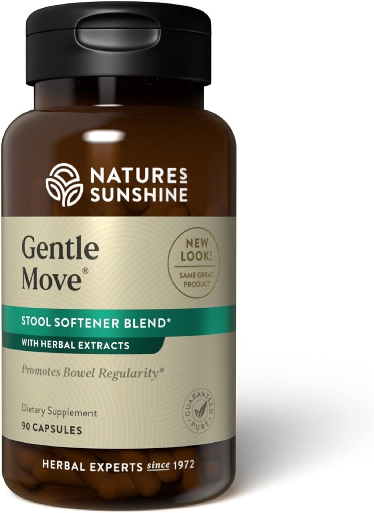 Sunshine Gentle Move: Experiencia Apoyo Digestivo diario y Alivio del estreñimiento natural con fibra natural para las heces suaves y regularidad, 90 cápsulas