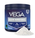 Vega Micronized Creatine Monohydrate Powder, Unflavored – 5g Pura Creatina Vegana para Hombres &amp; Mujeres, Fuerza, Performance &amp; Crecimiento muscular, 100 Servimientos (17.6 oz)
