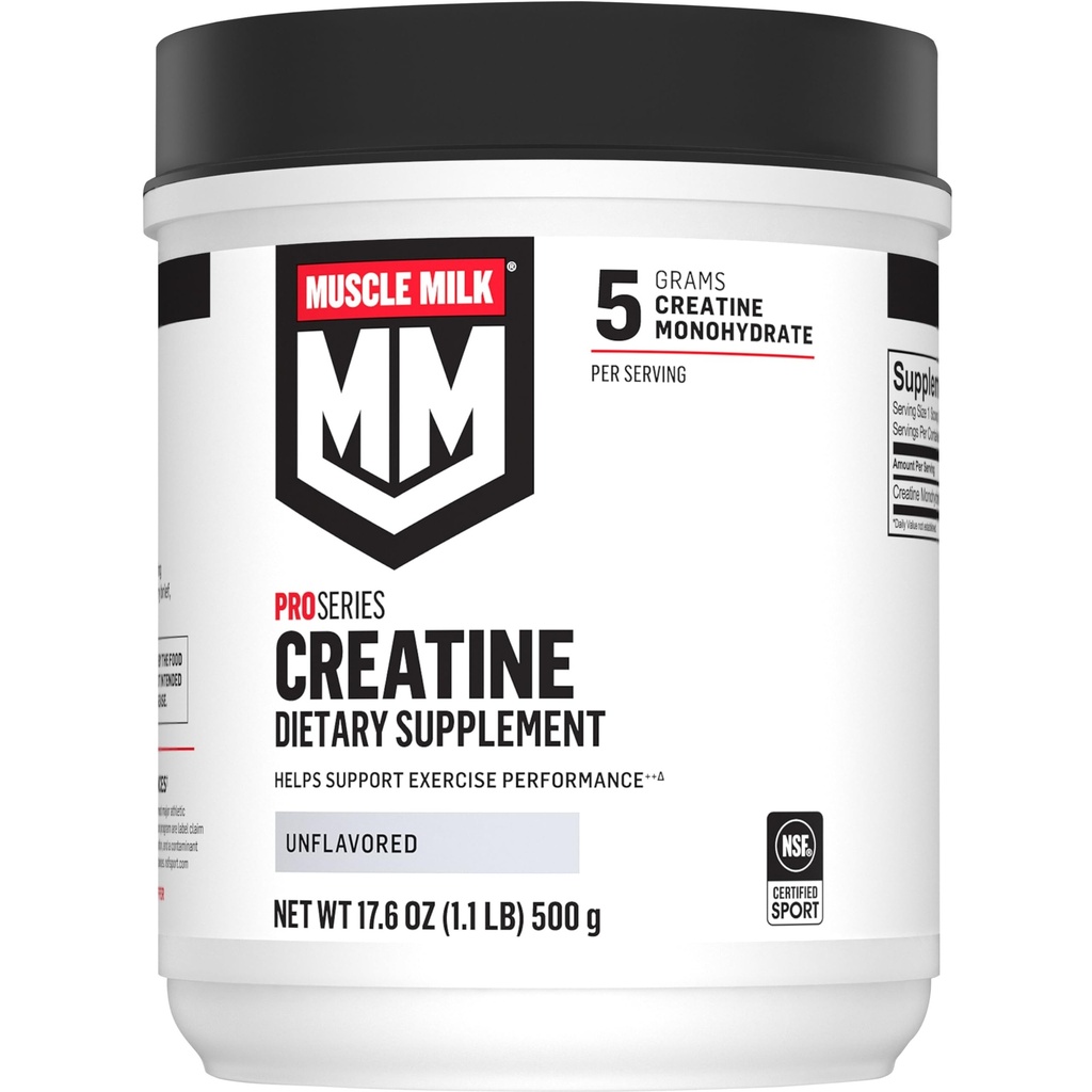 Muscle Milk Pro Series Creatine Powder Suplemento, Desflavorado, 1.1 Libra, 100 Servings, 5g Cretine Monohydrate, NSF Certified for Sport, Packaging May Vary
