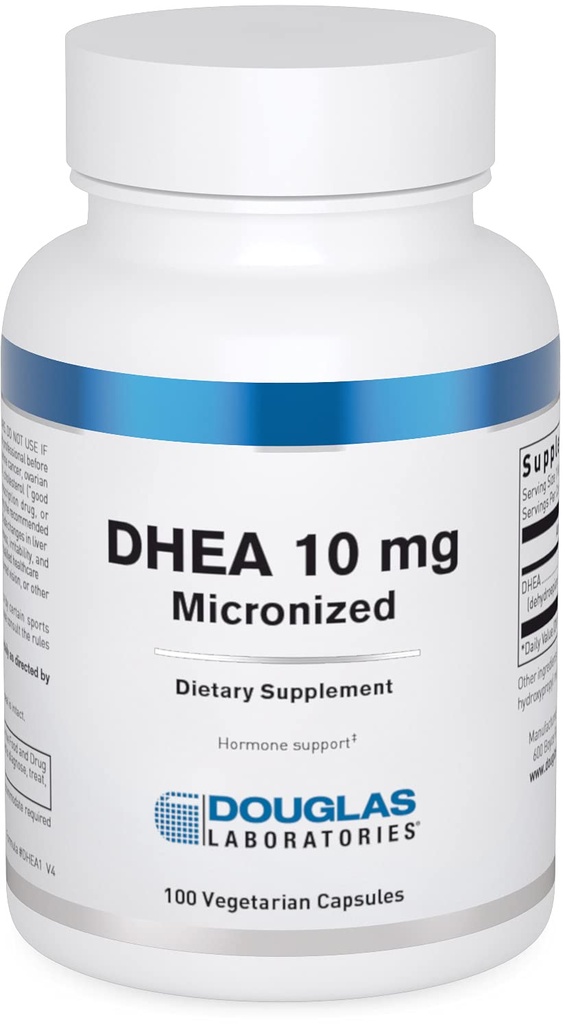Douglas Laboratories DHEA 10 mg Cápsulas - Micronizada - Apoya equilibrio hormonal, inmunidad, cerebro, salud ósea y metabolismo* - No GMO - 100 cápsulas vegetarianas