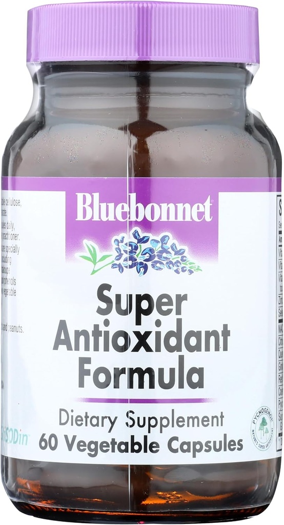 BlueBonnet Super Antioxidant Fórmula Vegetarian Capsules, 60 Cuenta, Blanco