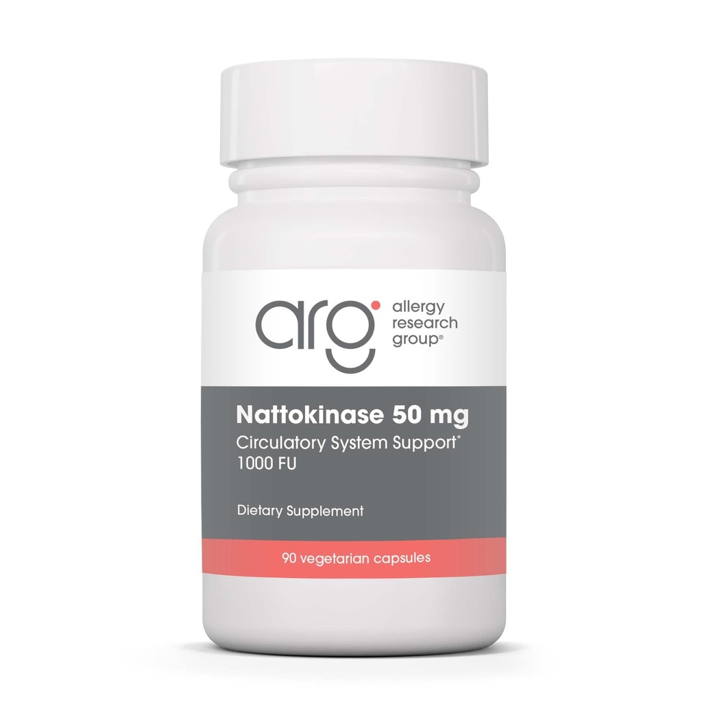 Allergy Research Group Nattokinase 50mg Suplemento - Purified and Encapsulated Nattokinase, Derived from Natto, Vegetarian Capsules - 90 Conde