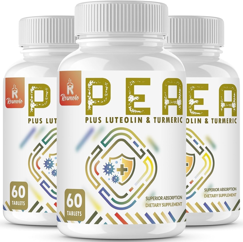 Palmitoylethanolamida con Luteolin & Turmeric – Suplemento de guisantes micronizados – Estados Unidos – 180 tabletas