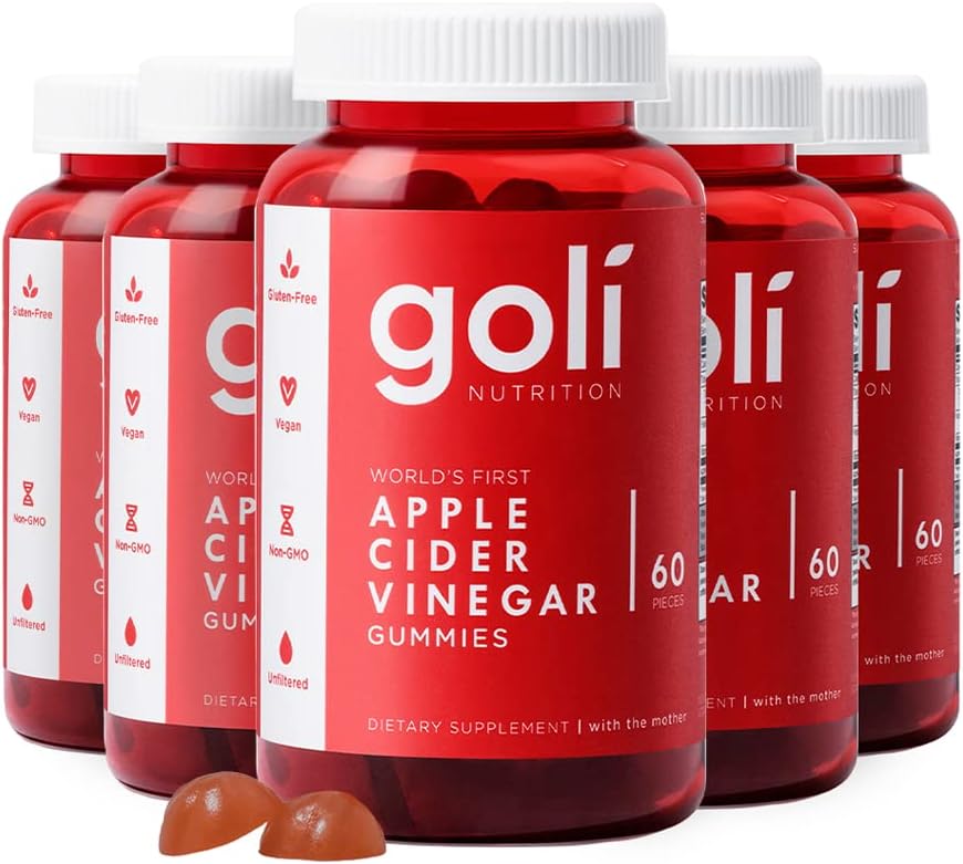 Goli Apple sider Vinegar Gummy Vitaminas - 300 Conde - Vitamina B12, Sin gelatina, Libre de gluten, Vegan & No GMO