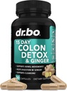 Colon Cleanser Detox para el Flush de Peso - 15 Días Colon Píldoras limpias con jengibre - Laxante natural rápido, alivio del estreñimiento, suplementos del movimiento intestinal para la pérdida de estómago intestinal