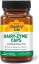 Country Life Dairy-Zyme - Digestive Enzymes for Dairy Relief - Lactase Enzyme Supplement for Lactose Intolerance - 6000 Lactase Units - Gluten-Free, Non-GMO - 50 cápsulas Vegan