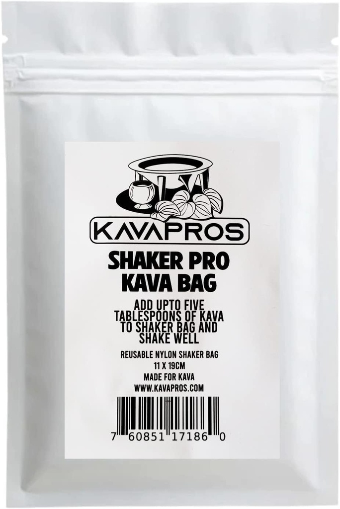Kava Pros Shaker Pro Bag Reusable Kava-Kava Shake " Bebida de alimentos Grage Nylon 11 x19CM