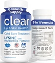 Tratamiento de úlcera fría de Lysine para lípidos – con Lactobacillus Rhamnosus, Acidophilus y Vitamina C – Suplemento de párpado frío para la salud de la piel, soporte de inmune y prevención – 360 cápsulas