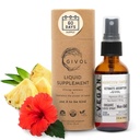 Complejo Tri Magnesium - Magnesium Biglycinate, Citrate & Taurate Liquid Spray 300mg w/Raw Vitamina C para promover la serenidad, descompresión corporal - Hibiscus & Pineapple Flavor 60ml (2oz)