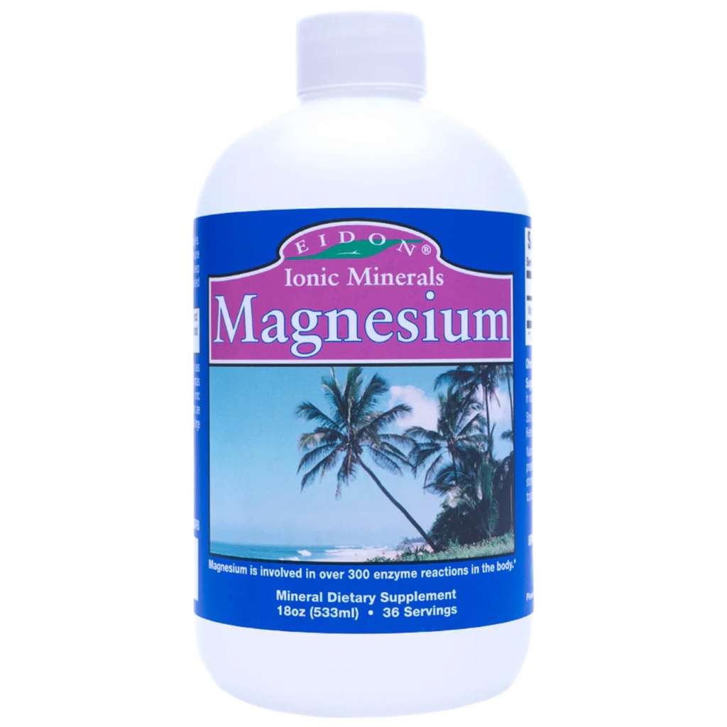 Concentrado de magnesio líquido Eidon - Suplemento de gotas de magnesio iónico para adultos, hombres y mujeres, apoya la relajación muscular, biodisponible, sin aditivos o conservadores - 18 oz
