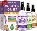 Venture Pal 3-Pack Topical Magnesium Oil Spray Set for Feet – Ideal Gift for Relaxation, Better Sleep, Muscle Relief for Legs & Joints, Healthy Hair & Skin. Absorción rápida, No-Greasy