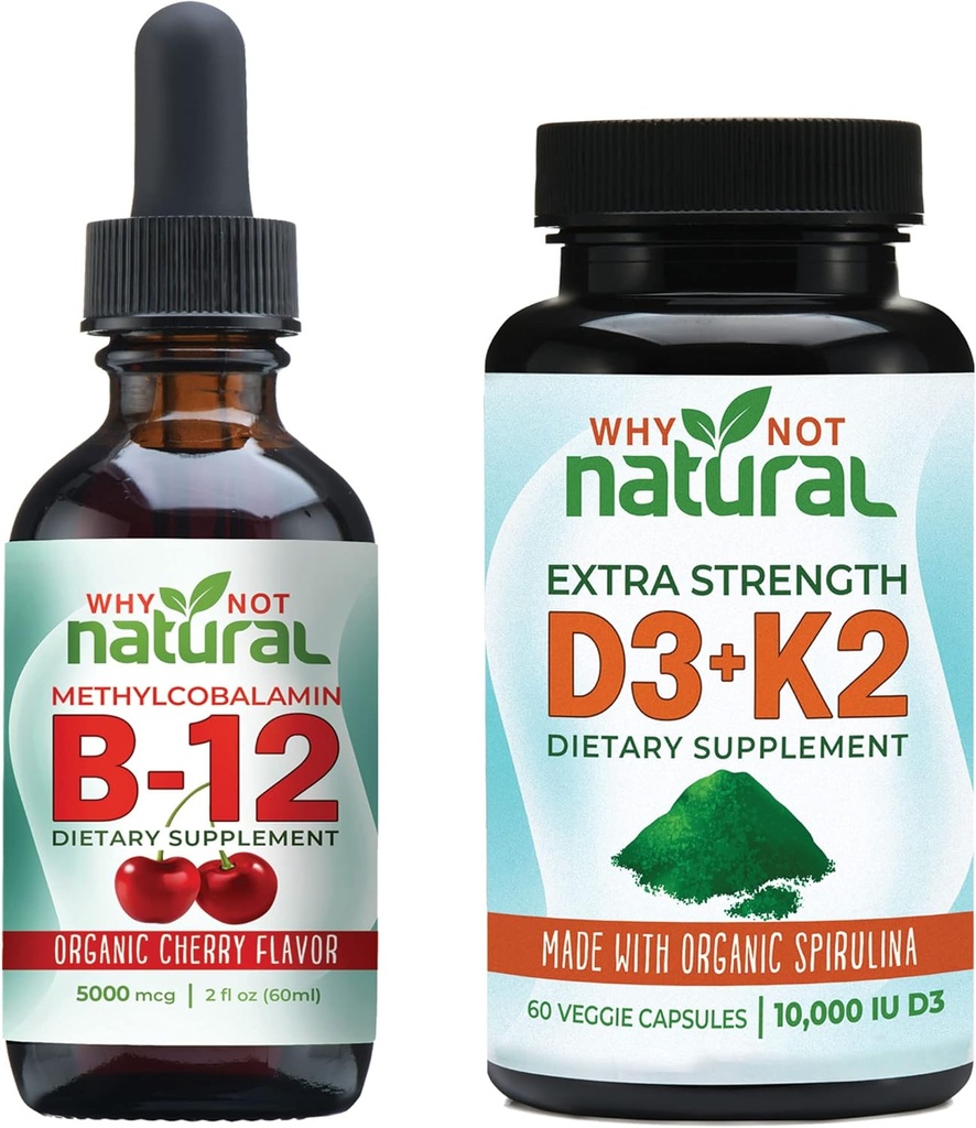 ¿Por qué no energía natural, inmunidad, humor y bonificación de salud B12 + Vegan D3/K2