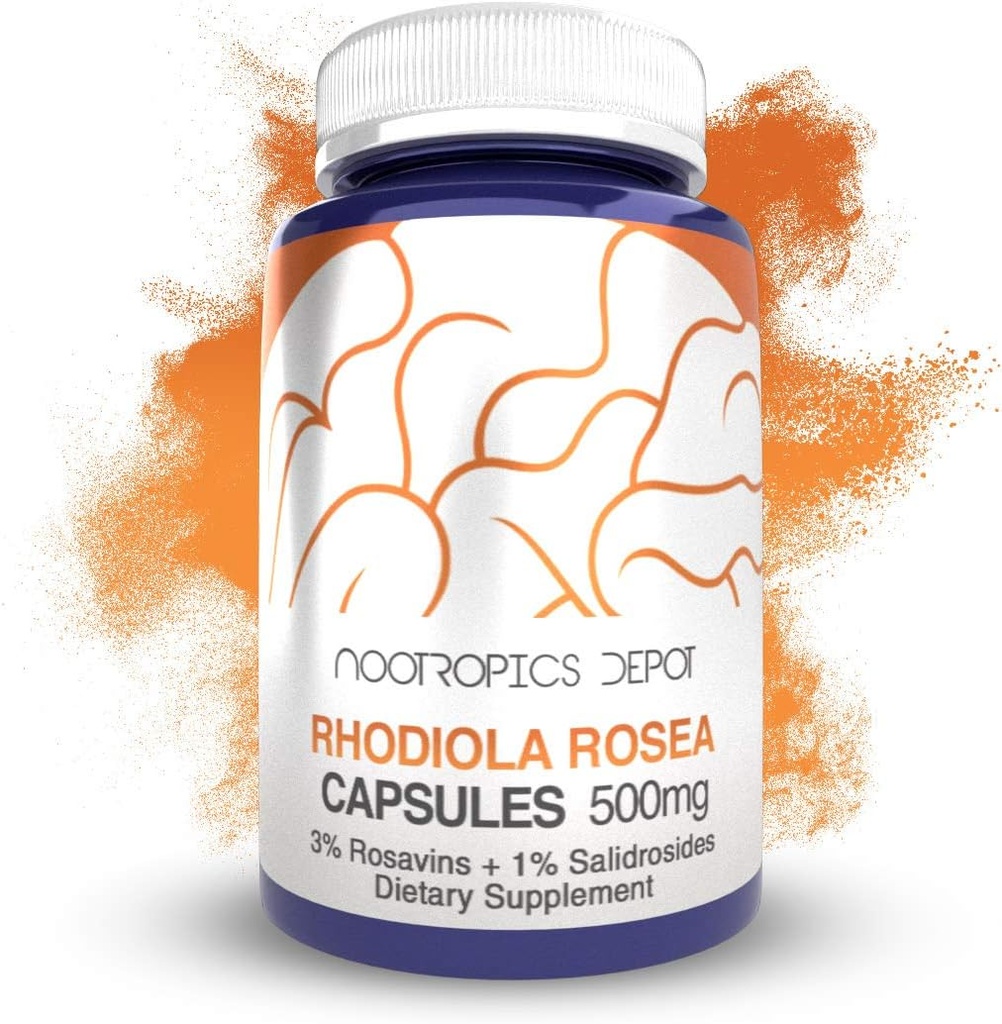 Nootropics Depot Rhodiola Rosea Capsules Silencio 500mg Silencio 3% Rosavins Silencio 120 Conde Silencio Adaptogen Herb Silencio Ayurvedic Suplemento