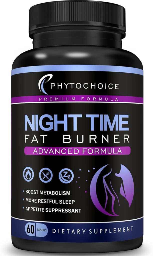 Píldoras de pérdida de tiempo nocturno para mujer bloqueador de carbohidratos de presión con píldoras dietéticas Melatonin-Fat Burner que funcionan rápido para el metabolismo femenino-noche Booster-Made en USA-1 Pack