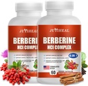 2Pack Berberine with Ceylon Cinnamon, Turmeric, Milk Thistle, Artichoke, Black Pepper, Berberine Supplement for Support Immune System - 120 Capsules Berberine HCI