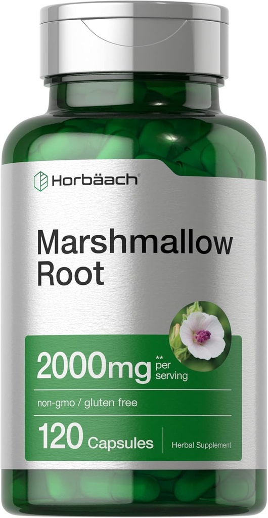 Horbäach Marshmallow Root Capsules Silencio 2000mg Silencio 120 Conde Silencio No GMO & Gluten Gratis ← Tradicional Herb Extract