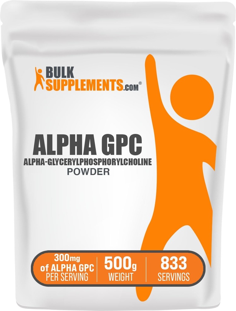 BulkSupplements.com Alfa GPC Powder - Suplementos de línea, Alfa GPC 300mg - Sin sabor, 600 mg por servicio, 500g (1.1 lbs) (Pack of 1)