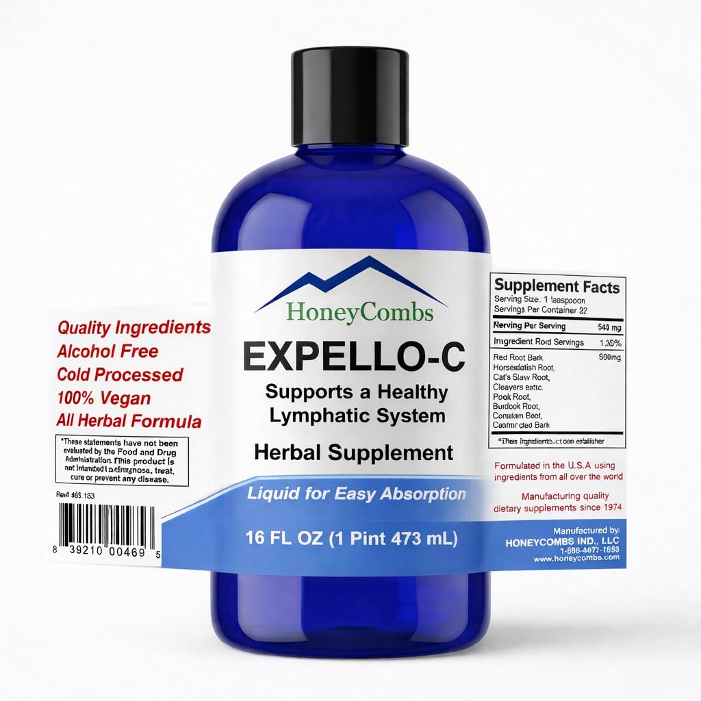 Expello-C - Ultimate Cellular Detox – Cleanse and Detox – Echinacea, Goldenseal &amp; Red Clover Suplemento – Alcohol-Free Liquid Liver Cleanse, Kidney Cleanse y System Booster, 16 Fl Oz.