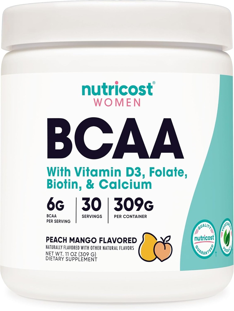 Nutricost BCAA for Women (Peach Mango, 30 Servings) - Formulated specifically for Women - Non-GMO and Gluten-Free