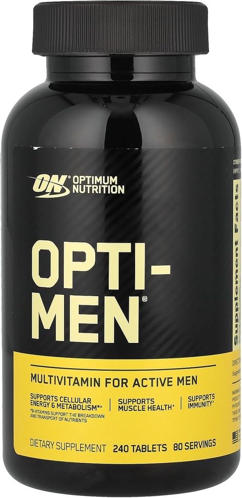 Nutrición óptima Suplemento multivitamínico diario Opti-Men, 240 conde