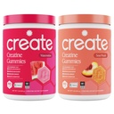 Creatine Monohydrate Gummies - Beach Day Duo - Sour Peach & Watermelon - Creatine Gummies for Women &amp; Men, NSF Certified, 3rd Party Tested, Anti-Melting Formula, 180 Conde (2-Pack)