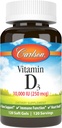 Carlson - Vitamina D3, 10000 UI (250 mcg), Suplementos de Vitamina D, Soporte de Bone & Immune, Vitamina D3 Softgels, Salud del Corazón, Gluten Free Vitamin D Capsules, 120 Softgels