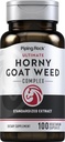 Piping Rock Horny Goat Weed for Men  100 Capsules ← Ultimate Complex Extract Suplemento Silencio Vegetarian, Non-GMO, Gluten Free