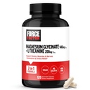Factor de fuerza Magnesium + L-Theanine, Magnesium Bisglycinate Suplemento de soporte de huesos, músculos, nervios, relajación y mood, Vegan, No Gelatin, No GMO, 120 cápsulas vegetales