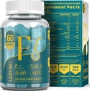 Biotin Gummies -Hair Skin and Nails Vitaminas para Hombres & Mujeres, Vegan Vitamina B7, apoya el crecimiento del cabello y uñas más fuertes,30 Day Supply - Blueberry-60 Counts