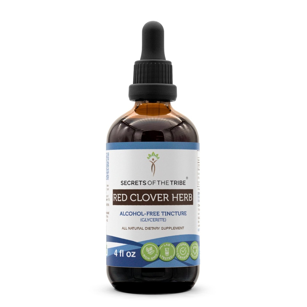Red Clover Herb USDA Organic Tincture ← Alcohol-FREE Extract, High-Potency Herbal Drops suffer Made from 100% Certified Organic Red Clover Herb (Trifolium Pratense) Dried Leaf and Flower 4 oz