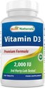 Mejores Naturales Vitamina D3 2000 UI (50 mcg) - 100 Tabletas - 100 Días Suministro - Ayuda Apoyo Salud Inmune, Huesos fuertes y dientes, " Función muscular (100 Cuenta (Pack de 1))