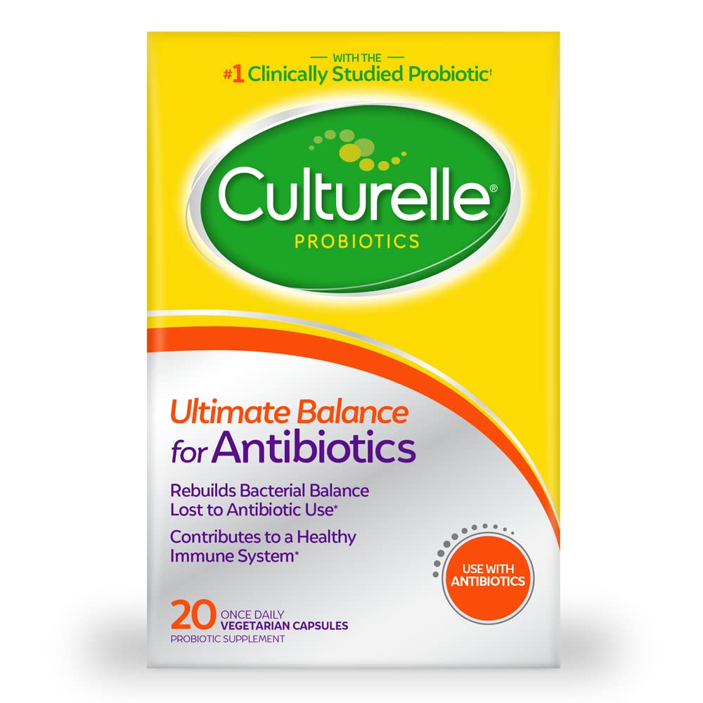 Probióticos Culturalle Balance Final Probiótico para uso con antibióticos - 20 Conde – Los cápsulas probióticos ayudan a restaurar las buenas bacterias perdidas durante el uso antibiótico " Contribuir a un sistema sano de inmunológico