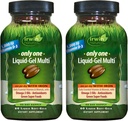Irwin Naturals Only One Liquid-Gel Multi with Iron - 60 Liquid Soft-Gels, Pack of 2 - Omega-3 Oils, Antioxidantes & Green Super Foods - 120 Total Servings