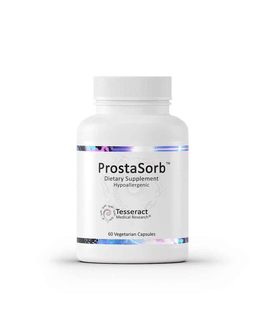 Tesseract ProstaSorb, Suplementos de próstata para Hombres con Saw Palmetto, Pygeum y Pumpkin, soporta Función de próstata saludable, Vacío, Flujo urinario, Gluten Free, 60 cápsulas vegetarianas