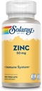 Zinc 50mg Solaray 100 Veg Cap - Paquete de 3