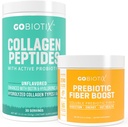 GOBIOTIX Fiber & Collagen Abanico: Cabello, Esquí, Gut Soporte - 30 Servidores Collagen, 35 Servidores Fiber