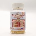 Glucosamine Chondroitin Gummies with MSM 60 CT Sugar Glucosamine Chondroitin Gummies Triple Strength for Joint Health & Immune Support for Adults, Men & Women - Mango Flavor
