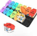 Extra Large Weekly Pill Organizer - 7 Day AM/PM Pill Box, Twice a Day XL Pill Container for Vitamins and Supplements, Airtight & Detachable Design, Ideal para el manejo diario de medicamentos