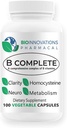 B Completo con folato, Todas las vitaminas B1, B2, B3, B6, B7, B9, B12, y Bitartato de Choline para la energía, Claridad cerebral, Neuro, Metabolismo 100 cápsulas veganas