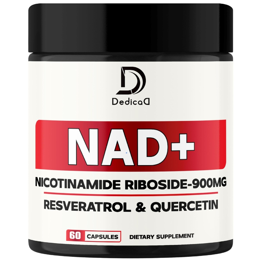 Suplemento NAD con Nicotinamide Riboside, Trans-Resveratrol, Quercetin - energía celular " Reparación, vitalidad, envejecimiento saludable - 60 Cuenta