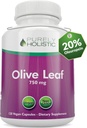 Hoja de oliva puramente Holística Extracto 750 mg No GMO Fuerza máxima - 120 cápsulas veganos - 20% Oleuropeina - Suministro de 4 meses - Suplemento de apoyo