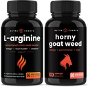 Nutra Champs L-Arginine Capsules y Horny Goat Weed Capsules 2 Pack Bundle