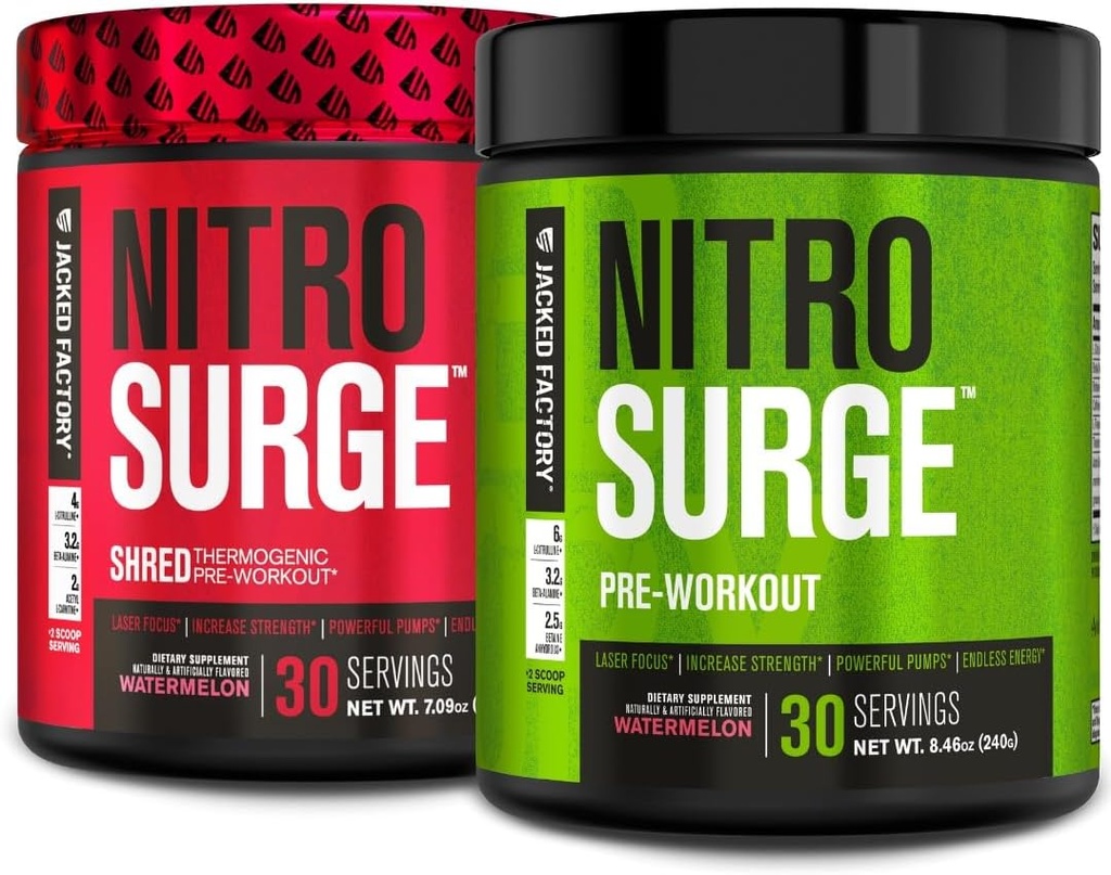 Fábrica de nitrocirugía triturada termogénico Pre-Workout en sandía & sandía Nitrosurge Pre-Workout for Men & Women